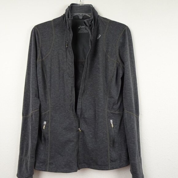 ASICS Thermopolis Jacket Women’s Size M Gray Full Zip NWOT Running Gym - Picture 3 of 7